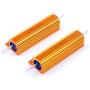 LM YN 100 Watt 50 Ohm 5% Wirewound Resistor Electronic Aluminium Shell Resistors Gold Suitable for Inverter, LED Lights,Frequency Divider, Servo Industry 2-Pcs