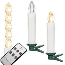 NYS 10 Pieces LED Christmas Candle,Christmas Tree LED Candles,Holiday Lighting, Christmas Tree Decorations, Christmas Lights, Multifunction Electronic Candle, Warm White Light, Including Controller