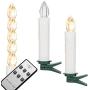 NYS 10 Pieces LED Christmas Candle,Christmas Tree LED Candles,Holiday Lighting, Christmas Tree Decorations, Christmas Lights, Multifunction Electronic Candle, Warm White Light, Including Controller
