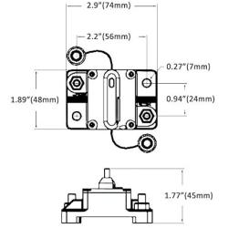 LENKRAD 50-Amp Circuit Breaker, Waterproof and Dustproof Surface-Mount Trolling with Manual Reset (50A)