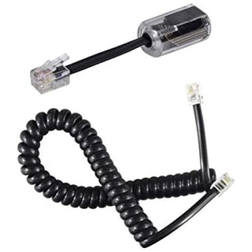 Telephone Handset Cord Detangler, 1 Pack 360 Degree Rotating/Anti-Tangle Landline Cable and 1 Pack Telephone Handset Cord 8.5 Foot Uncoiled (2 Foot Coiled)