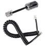 Telephone Handset Cord Detangler, 1 Pack 360 Degree Rotating/Anti-Tangle Landline Cable and 1 Pack Telephone Handset Cord 8.5 Foot Uncoiled (2 Foot Coiled)