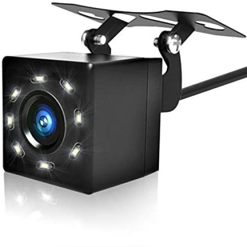Rear View Camera, 12V 8 LED Backup Camera Night Vision Waterproof 150° View Angle, HD Reversing Camera with Parking Guidelines Mirror Image, Universal for 12V Car/Minitruck/RV/SUV/Minivan/Camper