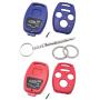Cutting Not Required - Replacement Key Fob Keyless Entry Remote Shell Case for Honda 2003-2012 Accord / 2006-2013 Civic EX / 2009-2015 Pilot /2005-2006 CR-V Car Key Fob Cover (1 Blue + 1 Red)