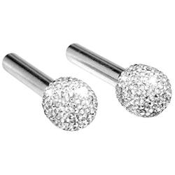 Car Door Lock Pin 2pcs hion Aluminium Alloy Universal with Rhinestones Shining Truck sy Install Interior Decoration Accessories Styling Lightweight Pull Knob(White)