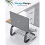 OMOTON Adjustable Laptop Stand for Desk, [Upgrade Version] 3-Level Height Laptop Holder Riser, Detachable Sturdy Aluminum Notebook Stand, for MacBook Pro and All 11-16 inches Laptops, Black