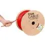 trueCABLE Cat6A Shielded Plenum (CMP), 1000ft, Red, 23AWG Solid Bare Copper, 750MHz, ETL Listed, Overall Foil Shield (FTP), Bulk Ethernet Cable