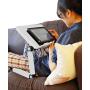 WorkEZ LIGHT Ergonomic Portable Lightweight Folding Aluminum Laptop Cooling Stand & Lap Desk Tray for Bed Couch. Adjustable height angle tilt notebook computer macbook desktop riser table-top holder