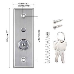uxcell On/Off Key Switch Exit Switches Emergency Door SPST with DC 12V Red Green LED Indicator