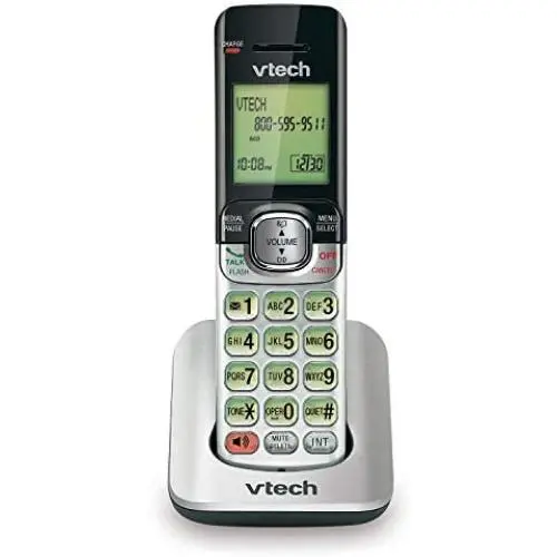 VTech CS6509 Accessory Cordless Handset, Silver/Black | Requires VTech CS6519 or CS6529 to Operate