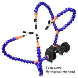 Toolour Helping Hands Soldering Third Hand Tools - 4 Arms with Adjustable Vise Tabletop Clamp Base for Electronics Repair Assembly Painting Jewelry DIY Arts Craft Hobby