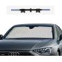 HUILI Windshield Shade, 59x27.5 inch Retractable Car Window Sun Shade for Windshield, Sun Visor for Car with Suction Cups, Silver.