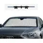 HUILI Windshield Shade, 59x27.5 inch Retractable Car Window Sun Shade for Windshield, Sun Visor for Car with Suction Cups, Silver.