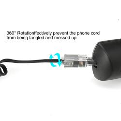 Telephone Cord Detangler, Uvital Wireless Anti-Tangle Telephone Handset Cable 360 Degree Rotating Landline Swivel Cord Untangler Black (8 Pack)