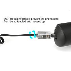 Telephone Cord Detangler, Uvital Wireless Anti-Tangle Telephone Handset Cable 360 Degree Rotating Landline Swivel Cord Untangler Black (2 Pack)