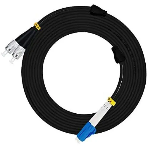 Jeirdus 5M LC to FC Outdoor Armored Duplex 9/125 SM Fiber Optic Cable Jumper Optical Patch Cord Singlemode 5Meters 16ft LC-FC Jeirdus 5M LC to FC Outdoor Armored Duplex 9/125 SM Fiber Optic Cable Jumper Optical Patch Cord Singlemode 5Meters 16ft LC-FC