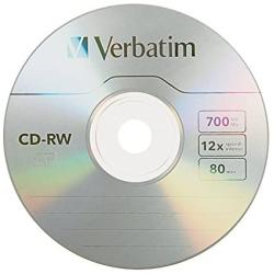 Verbatim CD-RW 700MB 2X-12X Rewritable Media Disc - 10 Pack Slim Case