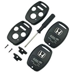 Olivine Auto 4 Buttons Key Fob Casing for Honda Accord Civic Ex Pilot Keyless Entry Remote Key Shell (Only Key Shell Without Blade)(4Button-2PCS)