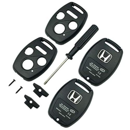 Olivine Auto 4 Buttons Key Fob Casing for Honda Accord Civic Ex Pilot Keyless Entry Remote Key Shell (Only Key Shell Without Blade)(4Button-2PCS)