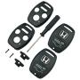 Olivine Auto 4 Buttons Key Fob Casing for Honda Accord Civic Ex Pilot Keyless Entry Remote Key Shell (Only Key Shell Without Blade)(4Button-2PCS)