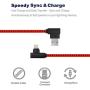 Lightning Cable 5 Pack(3/6/6/10/10FT) iPhone Cable Right Angle Nylon Braided Fast Charge Cord USB Compatible with iPhone 12 11Xs XR X 8 7 6 Plus (Black and Red)