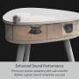 Portable Smart Side Table Bluetooth Speaker with Wireless Charger and USB Charging Dock, Modern Home Studio Smart Table Multifunctional (Cream)