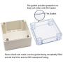 Zulkit Junction Box ABS Plastic Dustproof Waterproof IP65 Universal Electrical Boxes Project Enclosure Grey with Clear Cover 4.7 x 4.7 x 3.5 inch (120 x 120 x 90mm)