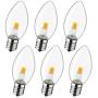 6 Pack-C7 Night Light Bulbs,C7 LED Replacement Light Bulb for Christmas String Light, 0.6 Watt Equivalent to 7 Watt, Warm White 2700K, E12 Candelabra Base (C7-6 Pack)
