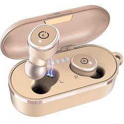 TOZO T10 Bluetooth 5.0 Wireless Earbuds with Wireless Charging Case IPX8 Waterproof TWS Stereo Headphones in Ear Built in Mic Headset Premium Sound with Deep Bass for Sport Khaki