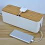 Changsuo Cable Management Box Small White Cable Organizer Box for Extension Cord Power Stripe Surge Protector Wire Management Concealer Organizer Cover Hider for Desktop Home Office Kitchen (White)