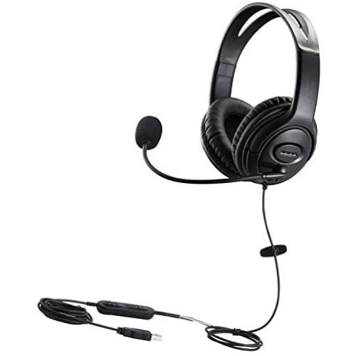 USB Headset with Microphone Dual Ear Computer Headphone with Speech Recognition Volume Control for PC Softphones Microsoft Teams Zoom Meetings Skype Chat Online Teaching Gaming Webex Work from Home