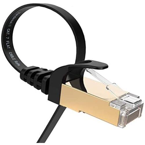 Ethernet Cable, VANDESAIL CAT7 Network Cable RJ45 High Speed STP LAN Cord Gigabit 10/100/1000Mbit/s Gold Plated Lead (3ft, Black-1pack)