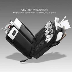 tomtoc Electronics Organizer Travel Cable Organizer Accessories Case Pouch Bag for Cable, Charger, Power Bank, Hard Drive, USB Hub, USB Flash Drive, SD Card, Phone, Black