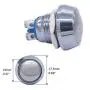 mxuteuk 2pcs 12mm Momentary Push Button Switch Waterproof 1NO SPST DC/AC 36V 2A ON/Off Silver Stainless Steel Shell Suitable for 1/2“ Mounting Hole DU-12NB-10T
