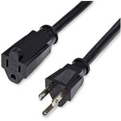 StarTech.com 6 Ft Power Cord with 125 Volts at 13 Amps - 16 AWG Power Extension Cable Cord - NEMA 5-15R to NEMA 5-15P (PAC1016)