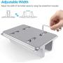 Vertical Laptop Stand [Adjustable Size], OMOTON Desktop Aluminum MacBook Stand with Adjustable Dock Size, Fits All MacBook, Surface, Chromebook and Gaming Laptops (Up to 17.3 inch), Silver