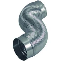 Deflecto Aluminum Duct with Connectors, Semi Ridgid, Flexible , 4'' x 2, Silver (AM42)