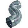 Deflecto Aluminum Duct with Connectors, Semi Ridgid, Flexible , 4'' x 2, Silver (AM42)