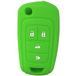 New Green 4 Buttons Key Cover for Flip Folding Key Case Cover Silicone cover for 2010 2011 2012 2013 2014 Camaro