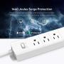 Power Strip Flat Plug, TROND Surge Protector with 4 Outlets & 4 USB Ports, 3ft Short Cord, Wall Mount, Compact and Slim for Home Office Desktop Nightstand Kitchen, White