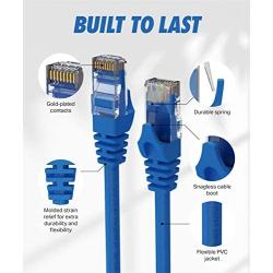 Cat6 Ethernet Cable, 20 ft - RJ45, LAN, UTP CAT 6, Network Cord, Patch, Internet Cable - 20 Feet - Blue