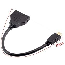HDMI Cable Splitter 1 in 2 Out HDMI Adapter Cable HDMI Male to Dual HDMI Female 1 to 2 Way, Support Two TVs at The Same Time, Signal One in, Two Out