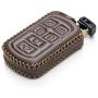 Vitodeco Genuine Leather Smart Key Keyless Remote Entry Fob Case Cover with Key Chain for 2011-2020 Toyota Sienna (6 Buttons, Brown)