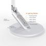 LED Desk Lamp,JUKSTG Eye-Caring Table Lamp,Adjustable Desk Light,Home Office Lamps with USB Charging Port,7 Brightness Levels 4 Lighting Modes,Blue Light Filter,Touch Control,14W Reading Lamp,Silver