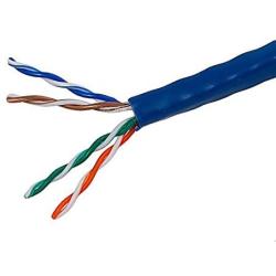 Monoprice 1000FT 24AWG Cat5e 350MHz UTP Solid, Riser Rated (CMR), Bulk Ethernet Bare Copper Cable - Blue