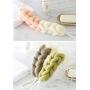 AARainbow 4 Packs Long Stretch Back Sponge with Rope Back Scrubber Bath Shower Mesh Sponge Exfoliating Body Scrub Stretch Braided Loofah for Men and Women (C-1 Grey+1 Green+1 Pink+1 Blue)