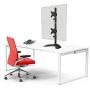 WALI Dual Monitor Desk Stand Free Standing LCD LED Flat Screen TV Holds in Vertical Position 2 Screens up to 27 Inch with Optional Grommet Base (MF002XLS), Black