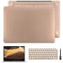Batianda Case for MacBook Air 13 2020 2019 2018 M1 Chip A2337 A2179 A1932, Slim Plastic Hard Shell Case with Keyboard Cover & Screen Protector for Mac Air 13 inch with Touch ID, Gold