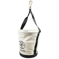 Klein Tools 5172PS Heavy-Duty Tapered-Wall Bucket with 15 Inside Pockets, No. 4 Canvas