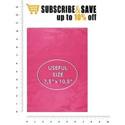 Poly mailers 7.5 x 10.5 Shipping Bags 7 1/2 x 10 1/2 by Amiff. Pack of 50 Poly envelopes. Hot Pink mailing Bags 2.5 mil Thick. Peel and Seal, Waterproof, Lightweight. Wrapping, Packing, Packaging.
